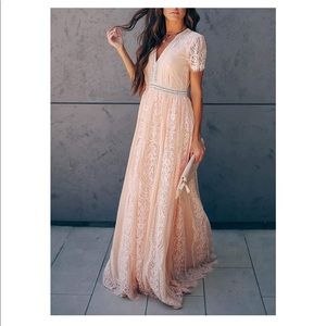 Women's V Neck Lace Dress